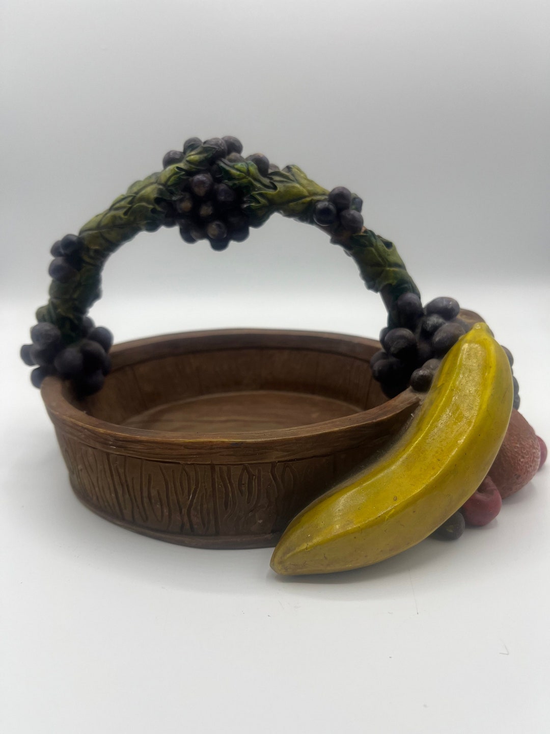 Fruit Basket /vintage Fruit Basket / Prairie/ Grapes / Etsy