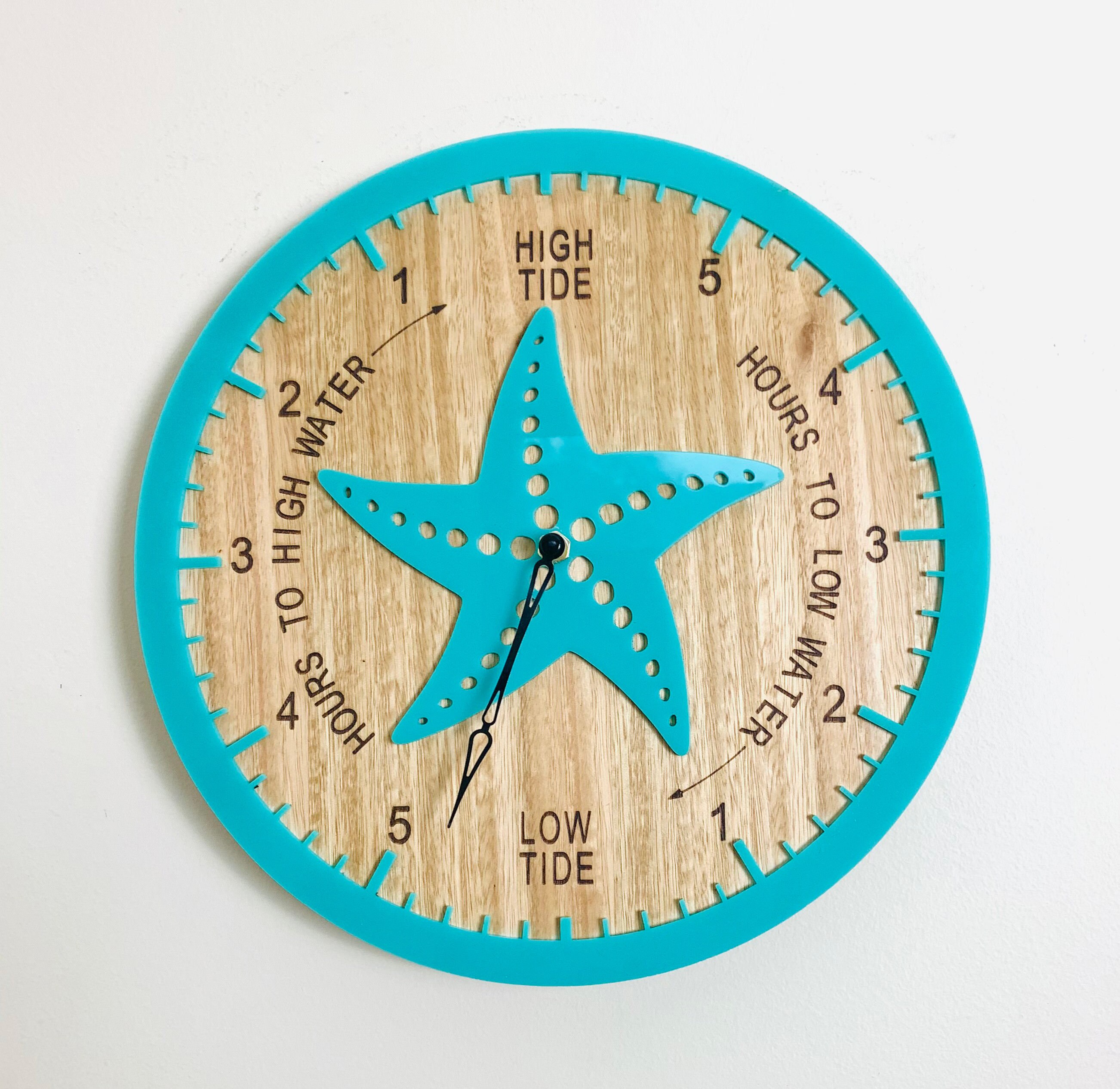 Tide Clock Australian Made Tasmanian Oak Wood Sea Green Helm Etsy