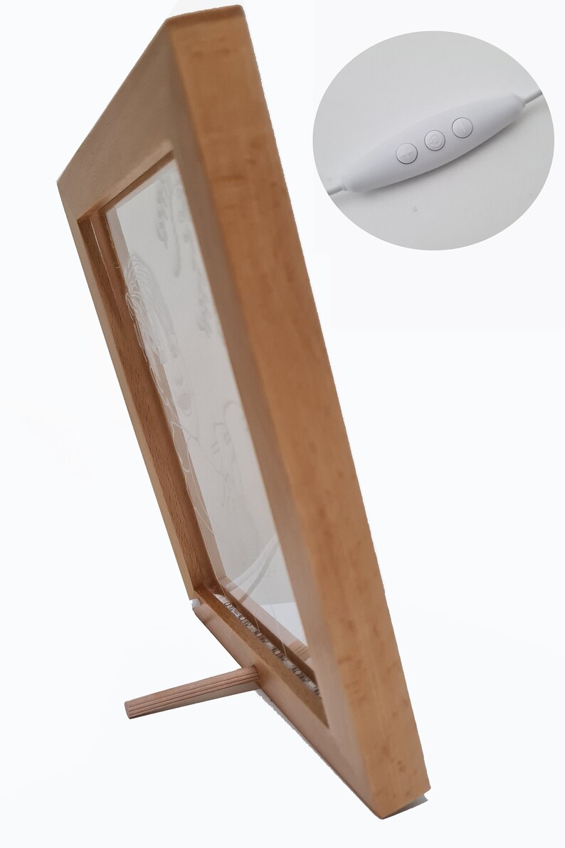 Customized Wooden Photo Frame LED Night Lamp 7 RGB Colors Can Etsy