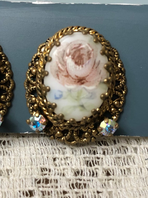 W Germany Antique Clip On Earrings - image 3