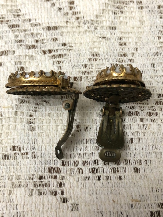 W Germany Antique Clip On Earrings - image 7