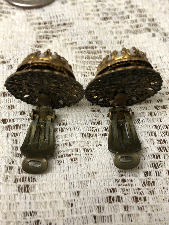 W Germany Antique Clip On Earrings - image 4