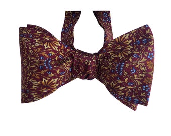 Silk Bow Tie for men-Yellow-Summertime-Unique Bow Tie self-tie Handcraft