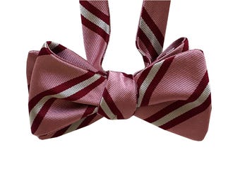 男性用シルク蝶ネクタイ - チェッカーボード - ブルー＆ブラウンの蝶