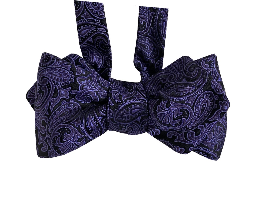 Silk Bow Tie for Men Royalty Purple Paisley Bow Tie One of a Kind ...