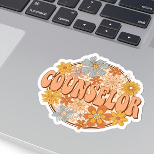 Counselor Floral Sticker- School Counselor Sticker- Clinical Counselor Decal- Gift for Counselors- Career Counselor Laptop Sticker
