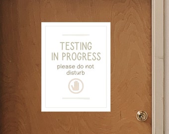 Testing In Progress Please Do Not Disturb Print - School Psychologist Door Sign - School Psych Print -SPED Teacher Case Manager Office Print