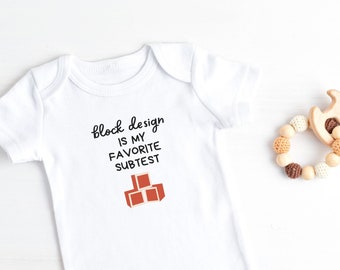 Psychologist Baby Short Sleeve Onesie®- School Psych Baby Shower Gift- School Psychologist Baby Gift- Newborn Gift- Block Design Baby Shirt