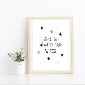 Don't Be Afraid To Take WISCS Print - School Psychologist Office Decor - School Psychologist Gift - Instant Download