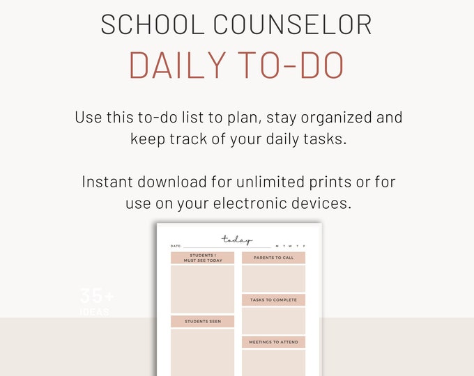 School Counselor Notes Template, Printable and Fillable, School ...