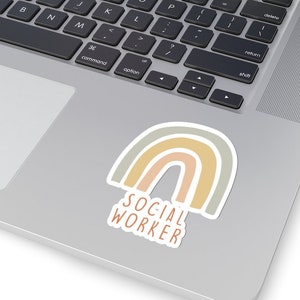 Social Worker Rainbow Sticker - Social Work Sticker - Social Worker Decal - Social Worker Laptop Sticker - Social Worker Gift - LCSW Sticker