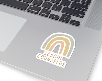 School Counselor Rainbow Sticker - School Counseling Sticker - School Counselor Decal - School Counselor Laptop Sticker - Kiss Cut Sticker
