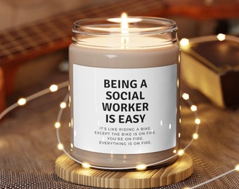 Being A Social Worker Is Easy, Social Worker Gift, LCSW Gifts, Social Worker Candle, Funny Social Worker Gift, Supervisor Gifts, Social Work