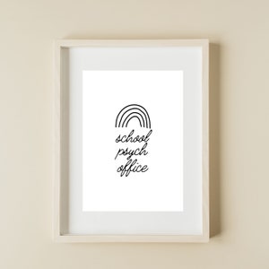 School Psych Office Print- School Psychologist Poster- School Psychologist Decor- School Psych Sign- Welcome Sign- School Psychology Digital