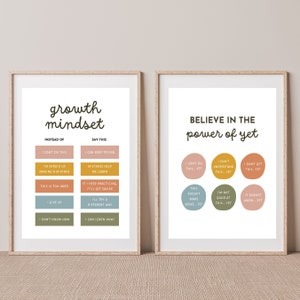 Growth Mindset Poster School Psychologist Office Decor Counselor ...