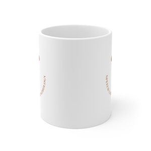 May include: White ceramic mug with the text "SPECIALIZED IN PSYCHOLOGY" printed in brown on the side.