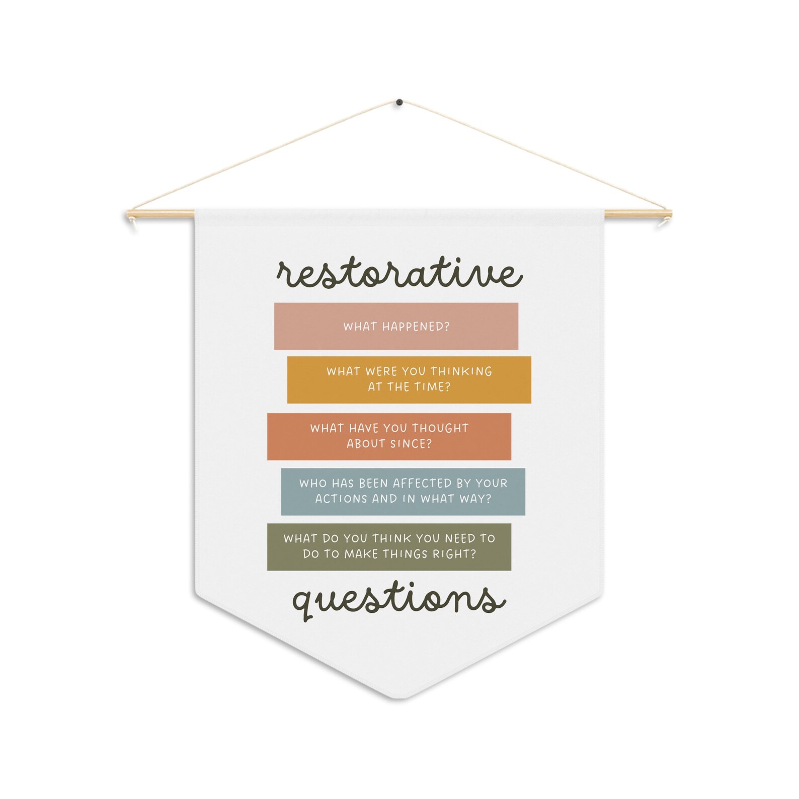 Restorative Sign Restorative Justice Questions Office Banner- SEL School Psychologist ...
