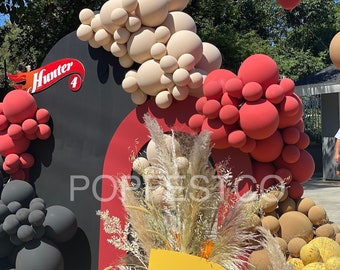 DIY Balloon Garland Arch Kit Racing Red Black Double Stuffed Balloon | Race Car Garland MATTE Balloon Arch Kit Boy Birthday, Two Fast