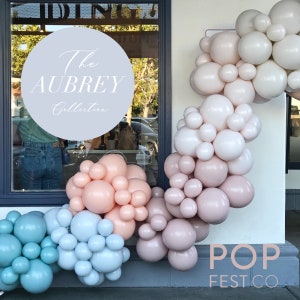 DIY Balloon Garland Arch Kit / Custom High Quality MATTE Colors -  Blush, Dusty Blue, Aqua, Birthday decoration, Baby Girl, Baby Boy