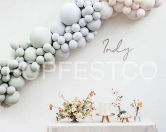 INTERNATIONAL - DIY Balloon Garland Arch Kit / Custom High Quality MATTE Colors -Olive, Sage, White, Green, Nudes, Eucalyptus, Baby Safari