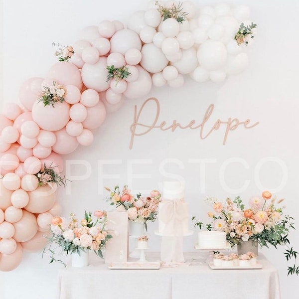 DIY Balloon Arch Garland Kit | Pink, Blush Rose, White | Wedding Supplies | Party Supplies | Baby Shower | Bridal Shower | Wedding Decor