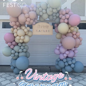 DIY Balloon Garland Kit Sage Green Double Stuffed Balloon | Pastels Vintage Ice cream Garland MATTE Balloon Arch Kit Baby Girl Bridal Shower