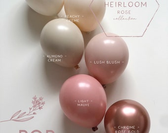 DIY Balloon Garland Arch Kit / Custom High Quality MATTE Colors - Rose Gold, Blush, Pink, Mauve, Cream, Baby Shower, Bridal Shower, Chrome