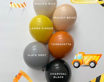 Construction Party Yellow Orange Black DIY Double Stuffed Matte Balloon Garland Kit | Balloon Arch, Baby Birthday, Baby Shower Photo Decor