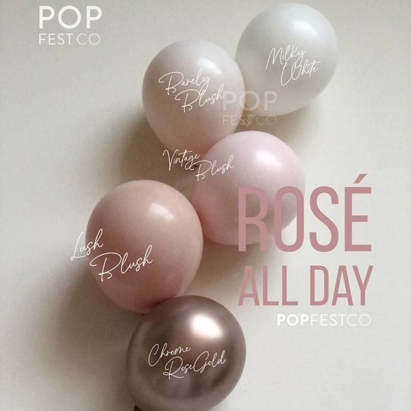 MATTE Individual Balloons / Custom High Quality MATTE Colors - Birthday Decoration - Choose your colors! Rose and Blush!