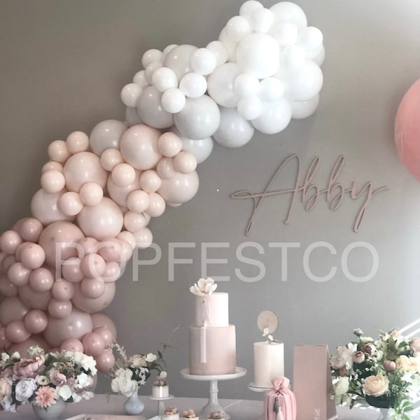 Soft Pink DIY Balloon Garland Arch Kit | Neutral, Blush, Pink Balloon Arch | Baby Girl Pink Baby Shower | Bridal Party Decor Bachelorette