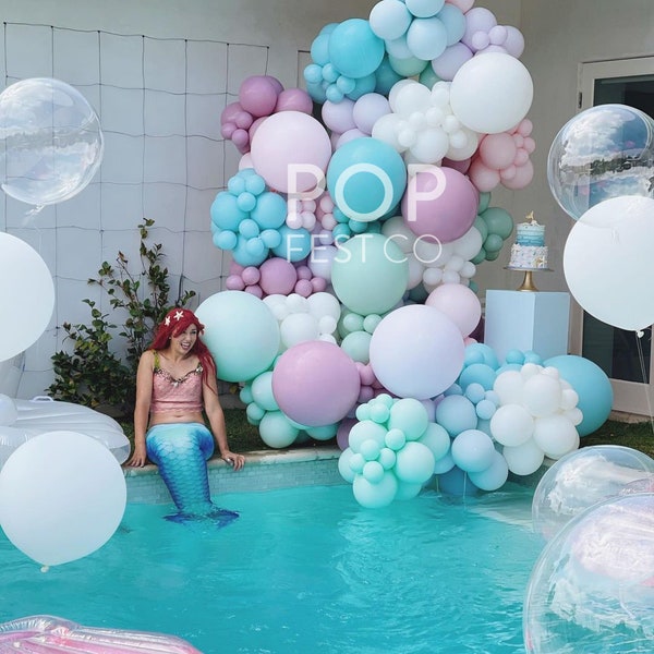 DIY Balloon Garland Arch Kit / Custom High Quality MATTE Colors - Pink, Pastels, Purples, Teals, Birthday, Baby Girl, Seashell, Mermaid