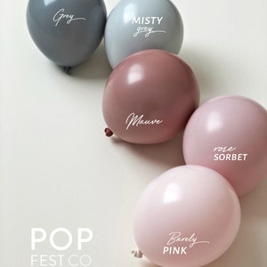INTERNATIONAL - DIY Balloon Garland Arch Kit / Custom High Quality MATTE Colors - Pink, Grey/Gray, Dusty Pink, Silver, Rose gold, Blush