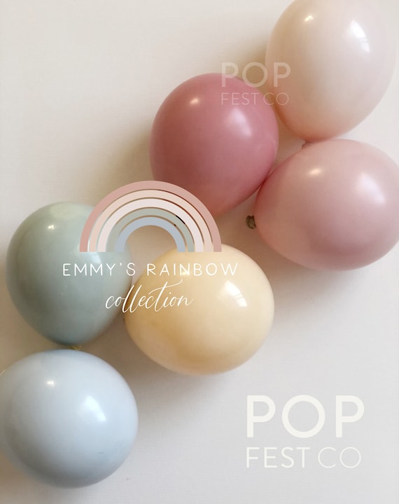 Rainbow Balloons DIY Kit Custom High Quality Matte Colors Pastel