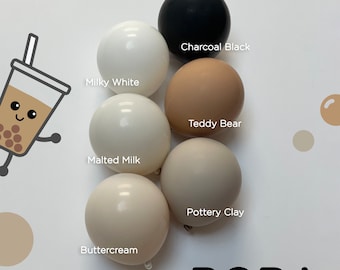 DIY Balloon Arch Garland Kit | Brown, White, Cream, Black | Boba Balloon | Bubble Tea | Boba Milk | Boba Decor | Boba Milk Tea Balloons