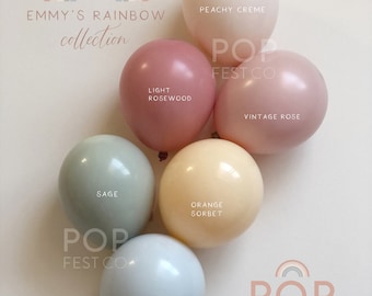 INTERNATIONAL MATTE Ballons individuels / Couleurs MAT haute qualité personnalisées - Décoration d&#39;anniversaire - Choisissez vos couleurs ! Collection arc-en-ciel