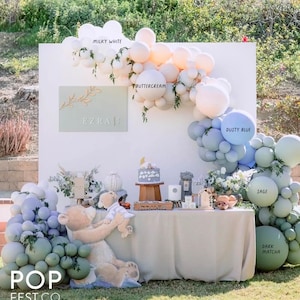MATTE Individual Balloons / Custom High Quality MATTE Colors - Birthday Decoration, Baby Shower - CHOOSE your colors! Green Sage Collection