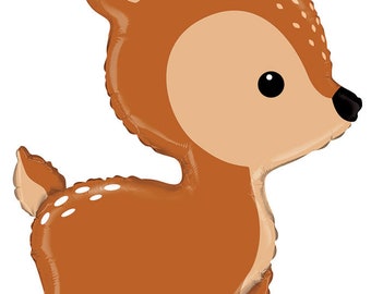 39" Deer Balloon - Jumbo Mylar Balloon, Party Decor, Birthday Decor, Baby Shower, Woodland, Forest