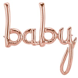 34&quot; Baby Script Balloon - Jumbo Mylar Balloon, Party Decor, Birthday Decor, Baby Shower, Baby Boy, Baby Girl, Gender Reveal