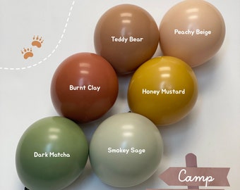 Camping Theme DIY Balloon Garland Kit | Happy Camper Birthday Party Balloon Arch | Wild in the Woods, Camp Bachelorette, Woodland Camp Party