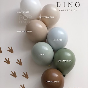 INTERNATIONAL - DIY Balloon Garland Arch Kit / Custom High Quality MATTE Colors - Green, Brown, White, Dinosaur, Baby Boy