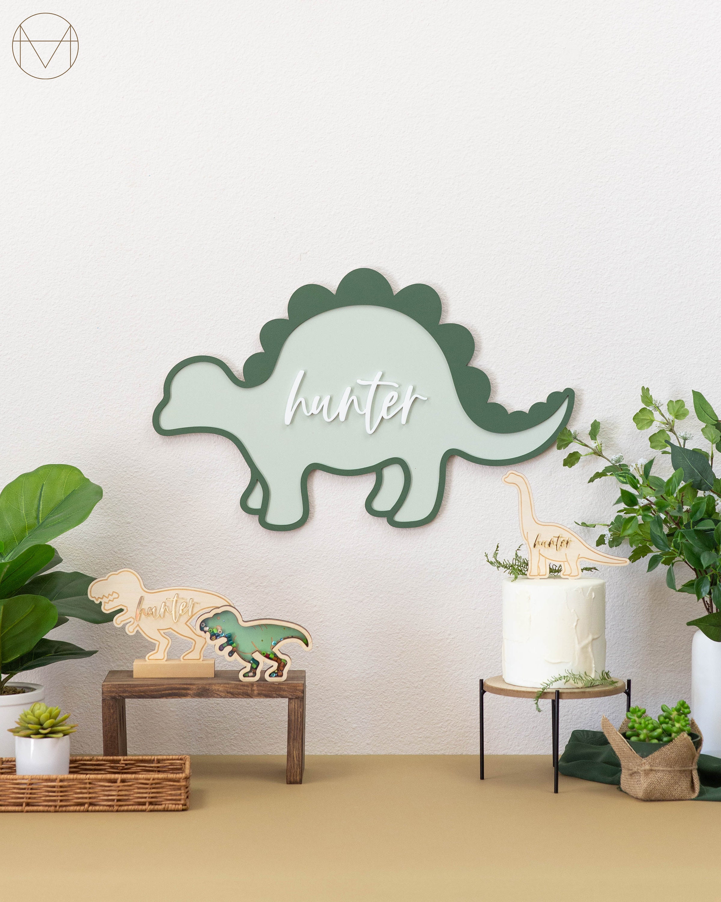 Personalized Wood Dinosaur Name Sign - Handmade, Hand Crafted, Birthday ...