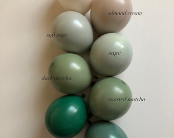 MATTE Individual Balloons / Custom High Quality MATTE Colors - Birthday Decoration, Baby Shower - CHOOSE your colors! Green Collection