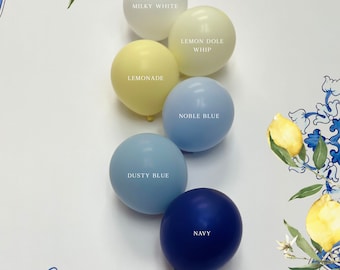 DIY Balloon Garland Arch Kit / Custom High Quality MATTE Colors - Blues, Whites, Yellows, Lemon, Capri, Italy, Bridal Shower, Birthday decor