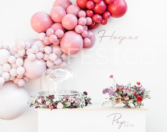DIY Balloon Garland Arch Kit / Custom High Quality MATTE Colors -  Pink, Blush, Rose, White, Birthday decoration, Baby Girl, Bridal Shower