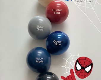Choose Your Own Blue Black Red Superhero Series | MATTE Individual Double Stuffed Balloon, Baby Shower, Birthday Party Balloon Decoration