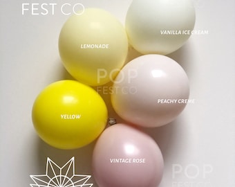 DIY Balloon Garland Arch Kit / Custom High Quality MATTE Colors-Yellow, Lemonade, Pink, Blush, Baby Girl, Bridal Shower, You are my Sunshine