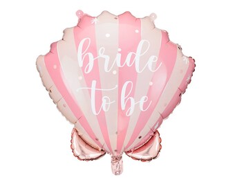 20" Bride To Be Seashell Balloon - Jumbo Foil Mylar Balloon, Summer, Party Decor, Bachelorette Party, Bridal Shower, Beach Party