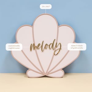 Wooden Seashell Name Sign - Handmade, Hand Crafted, Mermaid Theme ...