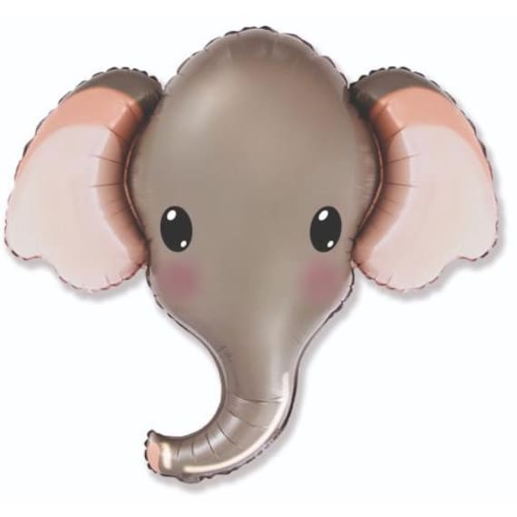 Jumbo Elephant Mylar Balloon - 33 Inch Jungle Party Decorations - Zoo Theme Party Supplies