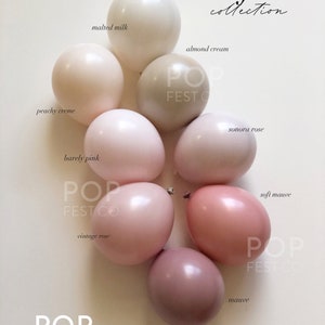 INTERNATIONAL - MATTE Individual Balloons / Custom High Quality MATTE Colors - Birthday Decoration - Choose your colors! Mauve and Pinks!